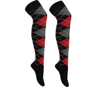 REAL LIFE FASHION LTD Women’s Over the Knee High Socks Argyle Print Stylish Long Warm Stretch Stock
