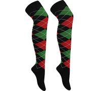 REAL LIFE FASHION LTD Women’s Over the Knee High Socks Argyle Print Stylish Long Warm Stretch Stock