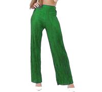 REAL LIFE FASHION LTD Women’s Pleated Elasticated Waist Wide Leg Crinkle Palazzo Ladies Stretch Baggy Full Length Bottom Casual Summer wear Fancy Party Beach Palazzo Pants Plus Size 12-26 Jade Green