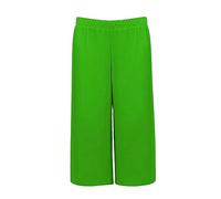 REAL LIFE FASHION LTD Womens 3/4 Length Plain Culottes Ladies 3/4 Wide Leg Cropped Palazzo Shorts Casual Wear Elasticated Waist Culottes Party Wear Shorts Jade Green