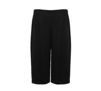 REAL LIFE FASHION LTD Womens 3/4 Length Plain Culottes Ladies 3/4 Wide Leg Printed Cropped Palazzo Shorts Elasticated Waist Floral Print Culottes Party Wear Shorts Black