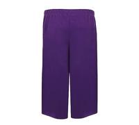 REAL LIFE FASHION LTD Womens 3/4 Length Plain Culottes Ladies 3/4 Wide Leg Printed Cropped Palazzo Shorts Elasticated Waist Floral Print Culottes Party Wear Shorts Purple