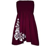 REAL LIFE FASHION LTD Womens Bandeau Boobtube Sheering Midi Dress Ladies Plain Bandeau Summer Wear Strapless Short Dress Printed Fancy Party Dress Top Sleeveless Floral Print Shirt