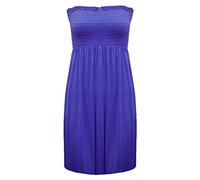 REAL LIFE FASHION LTD Womens Bandeau Boobtube Sheering Midi Dress Ladies Plain Bandeau Summer Wear Strapless Short Dress Printed Fancy Party Dress Top Sleeveless Floral Print Shirt Royal Blue