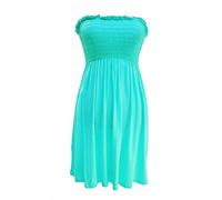 REAL LIFE FASHION LTD Womens Bandeau Boobtube Sheering Midi Dress Ladies Plain Bandeau Summer Wear Strapless Short Dress Printed Fancy Party Dress Top Sleeveless Floral Print Shirt Mint