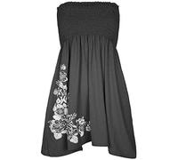 REAL LIFE FASHION LTD Womens Bandeau Boobtube Sheering Midi Dress Ladies Plain Bandeau Summer Wear Strapless Short Dress Printed Fancy Party Dress Top Sleeveless Floral Print Shirt