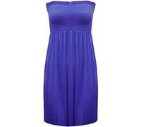 REAL LIFE FASHION LTD Womens Bandeau Boobtube Sheering Top Summer Wear Top Strapless Sleeveless Dress Ladies Outdoor Party Casual Wear Plus Size Dress Royal Blue