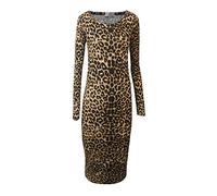 REAL LIFE FASHION LTD Womens Celebrity Inspired Long Sleeve Bodycon Midi Calf Length Dress Ladies Plain Solid Color Casual Wear Midi Top Round Neck Fancy Party Dress