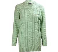 Womens Chunky Cable Knitted Sweater Ladies Long Sleeve Crew Neck Cable Knitted Jumper Pullover Thick Sweat Shirt Christmas Wear Winter Warm Wear Fancy Party Knit Sweater Plus Size 8-18