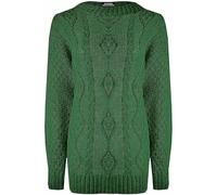 Womens Chunky Cable Knitted Sweater Ladies Long Sleeve Crew Neck Cable Knitted Jumper Pullover Thick Sweat Shirt Christmas Wear Winter Warm Wear Fancy Party Knit Sweater Plus Size 8-18