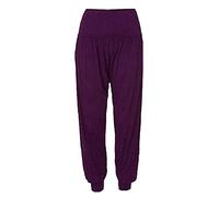 REAL LIFE FASHION LTD Womens Cuffed Bottom Baggy Harem Ali Baba Trousers Purple