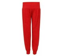 REAL LIFE FASHION LTD Womens Cuffed Bottom Baggy Harem Ali Baba Trousers#(Red Plain Harem Trouser#UK 24-26#Womens)