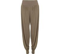 REAL LIFE FASHION LTD Womens New Long Hareem Baggy Ladies Harem Trousers Elasticated Waistband Stretch Full Leggings Pants Mocha Size 8-10 (S/M)