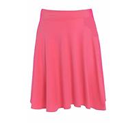 REAL LIFE FASHION LTD Womens Elasticated Waist Printed Flared Skirt Ladies Summer Casual Plus Size Plain Skater Skirt Coral UK 18