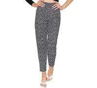 REAL LIFE FASHION LTD Womens Floral Print Trouser Ladies Straight Leg Trouser Elasticated Waist Stretchy Fancy Party Full Length Pants UK Plus Size UK 14-28