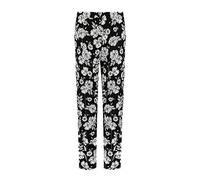 REAL LIFE FASHION LTD Womens Floral Print Trouser Ladies Straight Leg Trouser Elasticated Waist Stretchy Fancy Party Full Length Pants UK Plus Size UK 14-28