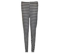 REAL LIFE FASHION LTD Women's Full Length Plain Printed Leggings Elasticated Waist Summer Sports Trousers Ladies Active Gym Plus Size Stretchy Pants Outdoor Casual Wear Bottoms (Dog Tooth, UK 20-22)