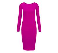 REAL LIFE FASHION LTD Womens Ladies Celebrity Inspired Long Sleeve Bodycon Midi Calf Length Dress Cerise