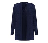 REAL LIFE FASHION LTD Womens Open Front Pocketed Knitwear Sweater Ladies Long Sleeves Sweater Casual Wear Winter Warm Fancy Party Cable Knitted Grandad Cardigan UK Plus Sizes 8-22 Navy