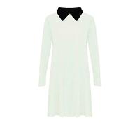 REAL LIFE FASHION LTD Womens Peter Pan Collar Swing Dress Ladies Long Sleeve Midi Dress Halloween Christmas Night Out Party Wear Swing Dress Plus Size UK 8-26 White