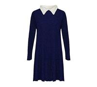 REAL LIFE FASHION LTD Womens Peter Pan Collar Swing Dress Ladies Long Sleeve Midi Dress Halloween Christmas Night Out Party Wear Swing Dress Plus Size UK 8-26 Navy