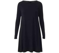 REAL LIFE FASHION LTD Womens Plain Jersey Long Sleeve Swing Flared Dress Ladies Round Neck Stretch Short Midi Dress Plain & Printed Casual Summer Wear Dress UK 8-26