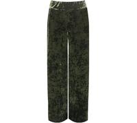 REAL LIFE FASHION LTD Womens Plain Velour Velvet Elasticated Wide Leg Pocket Trouser Womens Palazzo Plain Casual Wear Stretched Trouser Pants Green UK 12-14