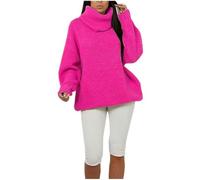 Womens Polo Turtle Neck Chunky Knitted Sweater Ladies Long Sleeve High Roll Neck Oversized Sweatshirt Christmas Wear Winter Warm Wear Fancy party Xmas Jumper Top Plus Size 8-14