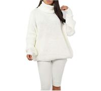 Womens Polo Turtle Neck Chunky Knitted Sweater Ladies Long Sleeve High Roll Neck Oversized Sweatshirt Christmas Wear Winter Warm Wear Fancy party Xmas Jumper Top Plus Size 8-14