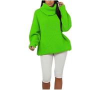 Womens Polo Turtle Neck Chunky Knitted Sweater Ladies Long Sleeve High Roll Neck Oversized Sweatshirt Christmas Wear Winter Warm Wear Fancy party Xmas Jumper Top Plus Size 8-14