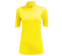 REAL LIFE FASHION LTD Womens Polo Turtle Neck Tshirt Jumper Casual Wear Outdoor Summer Top Party Wear Short Sleeve Shirt (Yellow Short Sleeves Jumper UK 8-10)