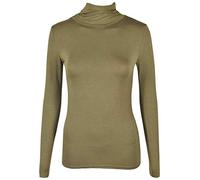 REAL LIFE FASHION LTD Womens Polo Turtle Neck Tshirt Long Sleeve Jumper Casual Wear Outdoor Summer Top Party Wear Sleeve Shirt (Mocha Long Sleeve Polo Jumper UK 20-22)