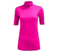 REAL LIFE FASHION LTD Womens Polo Turtle Neck Tshirt Short Sleeve Jumper Casual Wear Outdoor Summer Top Party Wear Sleeve Shirt (Fuchsia Short Sleeves Polo Jumper UK 8-10)