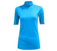 REAL LIFE FASHION LTD Womens Polo Turtle Neck Tshirt Short Sleeve Jumper Casual Wear Outdoor Summer Top Party Wear Sleeve Shirt (Turquoise Short Sleeves Polo Jumper UK 16-18)