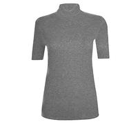 REAL LIFE FASHION LTD Womens Polo Turtle Neck Tshirt Short Sleeve Jumper Casual Wear Outdoor Summer Top Party Wear Sleeve Shirt (Charcoal Short Sleeves Polo Jumper UK 12-14)