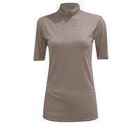REAL LIFE FASHION LTD Womens Polo Turtle Neck Tshirt Short Sleeve Jumper Casual Wear Outdoor Summer Top Party Wear Sleeve Shirt (Mocha Short Sleeves Polo Jumper UK 12-14)
