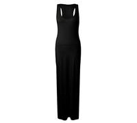 REAL LIFE FASHION LTD Womens Racer Back Maxi#(Black Plain Sleeveless Scoop Neck Racer Back Maxi Dress#UK 12-14#Womens)