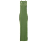 REAL LIFE FASHION LTD Womens Racer Back Vest Top Ladies Racer Muscle Back Jersey Long Summer Maxi Dress Khaki