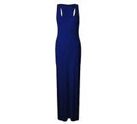 REAL LIFE FASHION LTD Womens Racer Muscle Back Jersey Long Summer Maxi Dress#(Navy Plain Maxi Dress#UK 20-22#Womens)