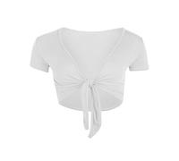 REAL LIFE FASHION LTD Womens Short Sleeve Tie Up Front Shrug Ladies Long Sleeves Cropped Cardigan Tie Knot Bolero Shrug Plain Printed Crop Top Cardigan
