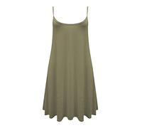 REAL LIFE FASHION LTD Womens Strappy Cami Swing Dress Ladies Plain Flared Cami Dress Casual Vest Top Sleeveless Casual Wear Dress Top Plus Size UK 8-26