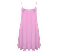 REAL LIFE FASHION LTD Womens Strappy Cami Swing Dress Ladies Plain Flared Cami Dress Casual Vest Top Sleeveless Casual Wear Dress Top Plus Size UK 8-26