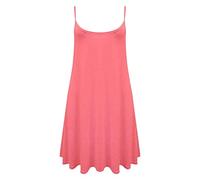 REAL LIFE FASHION LTD Womens Strappy Cami Swing Dress Ladies Plain Flared Cami Dress Casual Vest Top Sleeveless Casual Wear Dress Top Plus Size UK 8-26