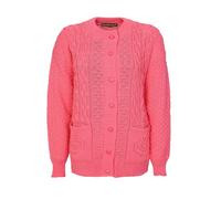 REAL LIFE FASHION LTD Womens Waffle Marl Effect 7 Buttoned Cardigan Cable Chunky Knitted Jumper Ladies Winter Warm Long Sleeve Pocketed Cardigan Sweater Coral UK 22