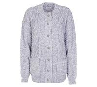 REAL LIFE FASHION LTD Womens Waffle Marl Effect 7 Buttoned Cardigan Cable Chunky Knitted Jumper Ladies Winter Warm Long Sleeve Pocketed Cardigan Sweater Marl Grey UK 18