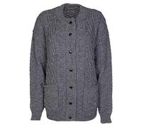 REAL LIFE FASHION LTD Womens Waffle Marl Effect 7 Buttoned Cardigan Cable Chunky Knitted Jumper Ladies Winter Warm Long Sleeve Pocketed Cardigan Sweater Marl Charcoal UK 22