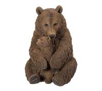 Real Life Mother & Baby Brown Bear | Highly Detailed Frost Resistant Resin Home or Garden Decoration | XRL-BBMB-B