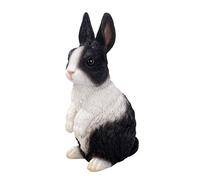Real Life Standing Black and White Dutch Rabbit | Highly Detailed Frost Resistant Resin Home or Garden Decoration XRL-PR10-D