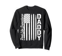 Real Life Superhero Distressed Daddy American Flag Vintage Sweatshirt
