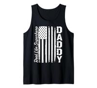 Real Life Superhero Distressed Daddy American Flag Vintage Tank Top